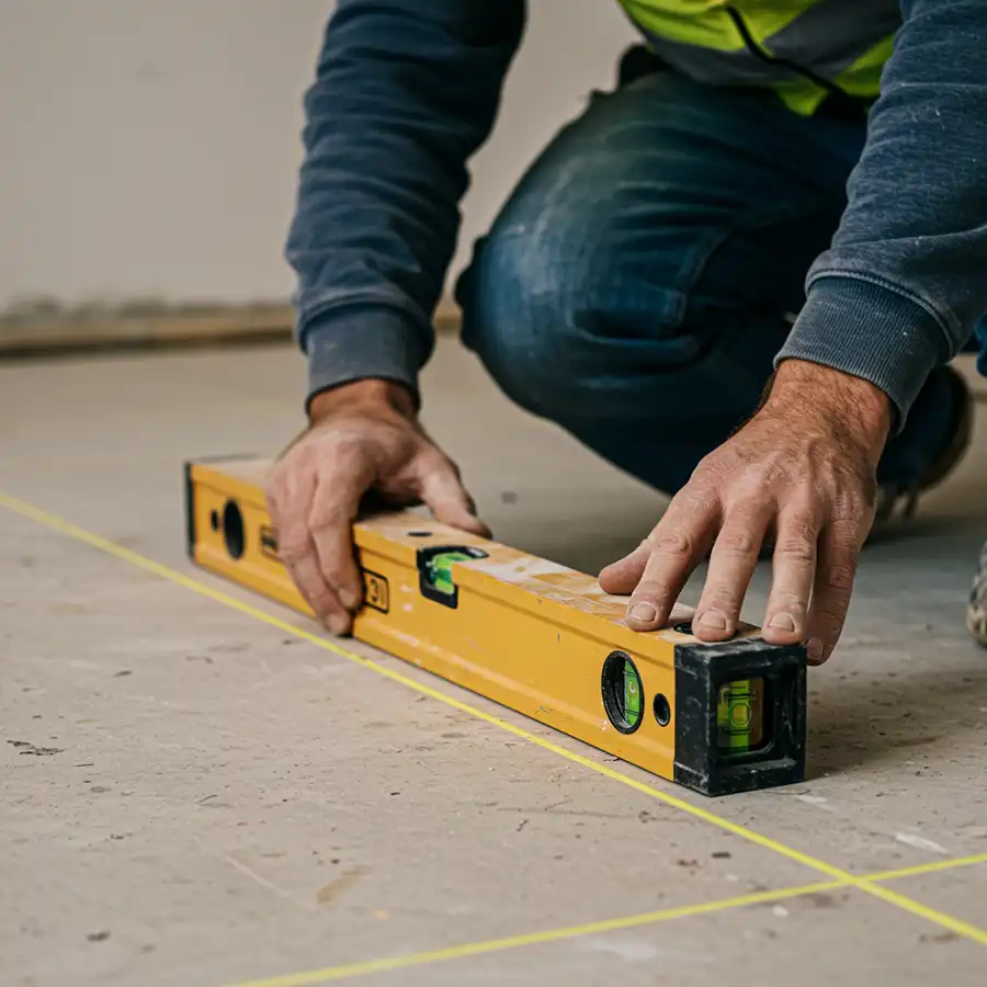 builder leveling a floor
