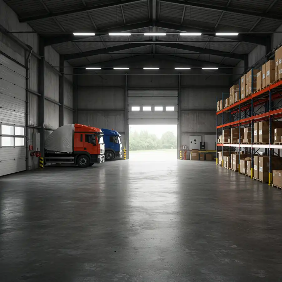 empty warehouse in december